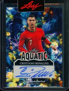 2025 Leaf Signature Series Cristiano Ronaldo (1/1) Aquatic Auto Lava Coral Reef - Picture 1 of 2