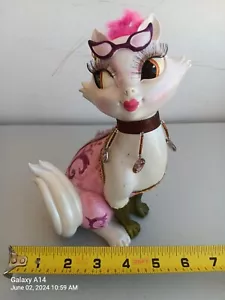 Rare HTF Resin Glam Kitty 1980s Piggy Bank Cat Feline Hand Painted pearlescent - Picture 1 of 3