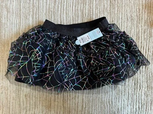 Girls Cat & Jack Halloween Spider Webs Tiered Skirt Size 4/5 NWT - Picture 1 of 2