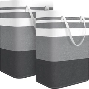2pack Large Laundry Basket Waterproof Freestanding Laundry Hamper Collapsible US - Picture 1 of 1