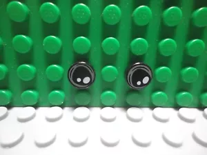Lego 2 Negro 1x1 Azulejos Redondos Diseño Impreso NUEVO - Imagen 1 de 1