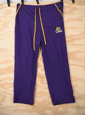 LSU Tigers Scrub DUDZ Pants Embroidered Pull On Draw String Mens Medium - Image 1 of 4