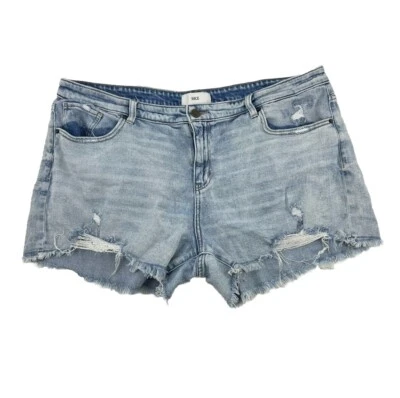 Mini Pantalones Cortos de Denim BKE Payton Tiro Medio Talla 38 Desgastados Borde Crudo 2-23 Foto 1 de 4