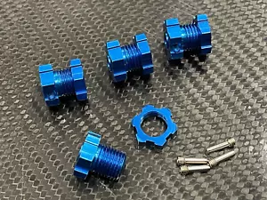 Aluminum 17mm Wheel Hubs & Hex Kit for Traxxas Revo 3.3 Summit Bkue - Picture 1 of 3