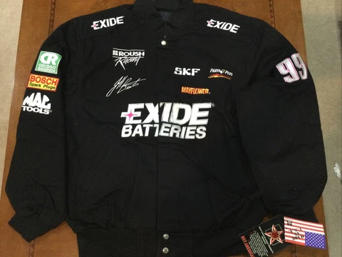 1999 Vintage Jeff Burton NASCAR Exide Batteries JACKET Large Ford NOS Jh Design Cover