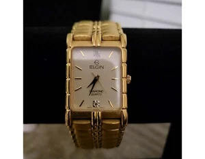 Elegant Vintage Elgin Lord Elgin Diamond Quartz Watch - Unisex - New Battery - Picture 1 of 8