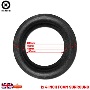 1x 4" inch Woofer Bass Speaker Light Surrounds Repairs Spare Foam Woofer 100MM - Picture 1 of 3