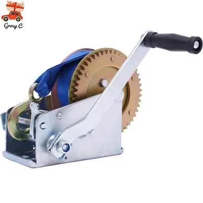 3500lbs 1588KG Bootswinde Gurtwinde 10m Gurt Handwinde Trailer Seilwinde Winde - Bild 1 von 4