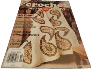 Crochet with Heart Magazine OCTOBER 1999 Add Pizzazz with Paisley FREE US SHIP - Picture 1 of 7
