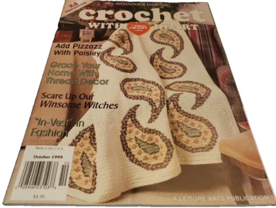 Crochet with Heart Magazine OCTOBER 1999 Add Pizzazz with Paisley FREE US SHIP - Image 1 of 4