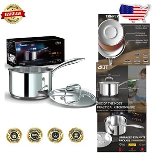 Versatile 3 Qt Stainless Steel Cookware - Perfect for All Stovetops & Easy Clean - Picture 1 of 8