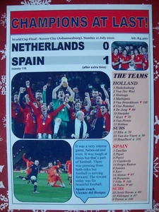 Spain 1 Netherlands 0 - 2010 World Cup Final - souvenir print - Picture 1 of 1