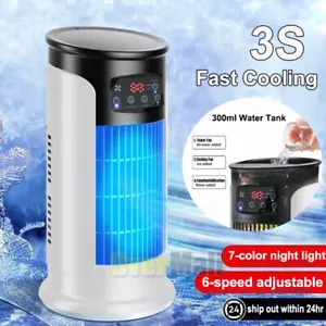Portable Mini Air Cooler Fan Air Conditioner Cooling Fan Humidifier Desk Fan USB - Picture 1 of 24