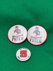 3 Vintage NC State Wolfpack Club & Pride Buttons Pins - Bild 1 von 2