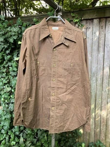 Camisa de Trabajo Warehouse Duck Digger Marrón Barbijo Talla 38 Hecha en Japón - Imagen 1 de 8
