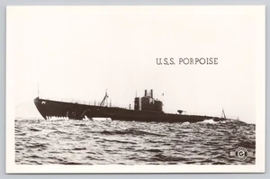 USS Schweinswal P1 U-Boot US Navy RPPC Echt Foto Postkarte - Bild 1 von 2