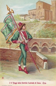 AK VON SIENA, DIE 17 SEITEN DER HISTORISCHEN BEZIRKE - GANS - um 1900 - Bild 1 von 2