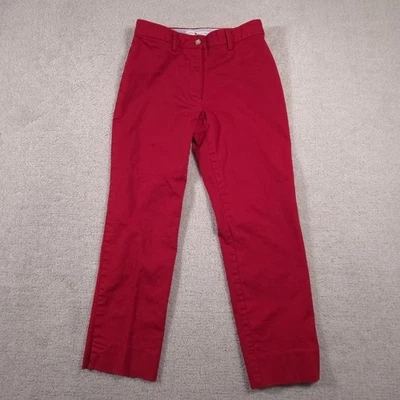 Vtg Tommy Hilfiger Chino Pants Women's 6 Red Mid Rise Straight Leg 100% Cotton - Image 1 of 4