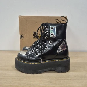 Dr Martens Jadon Max Rebel Quad Plateau Chunky Schwarz Glattleder Stiefel Uk 5 - Bild 1 von 11