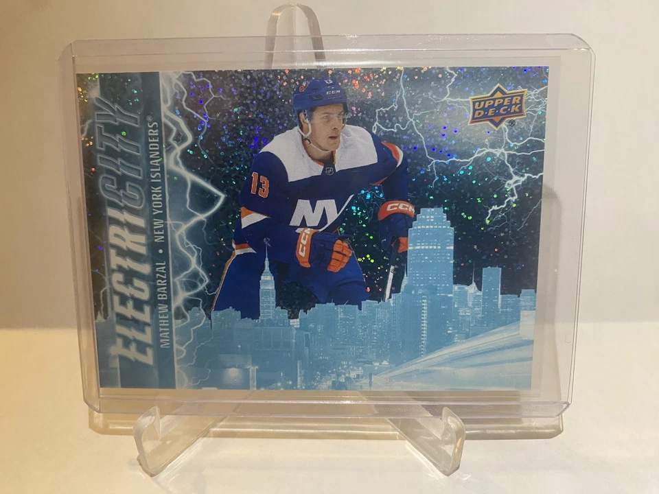 Mathew Barzal Electricity Speckled 2024-25 Upper Deck Series 2 #EC-3 Hockey Card - Image 1 of 1