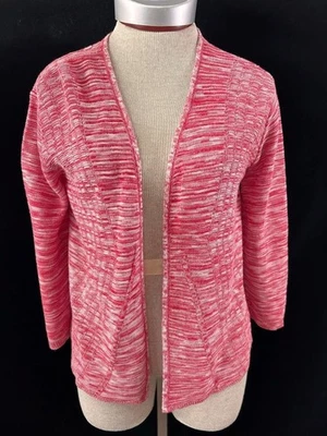 Two One Two NY open sweater cardigan size PM red duster 3/4 sleeve NEW petite M - Image 1 of 4