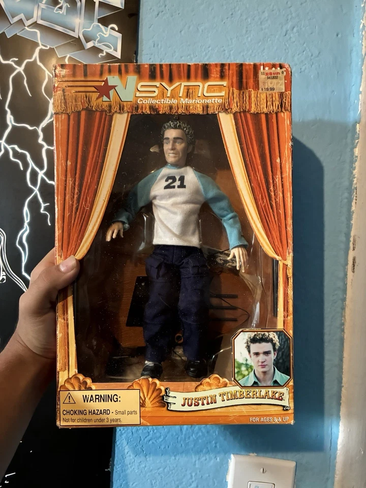Винтажная 2000 кукла-марионетка Justin Timberlake NSYNC коллекционная живая игрушка в коробке - Изображение 1 из 3