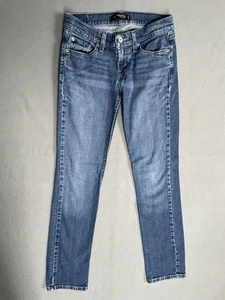 Levis 524 Too Super Low Jeans Junior 5M Blue Stretch Zip Fly Med Wash Y2k. F17 - Picture 1 of 8