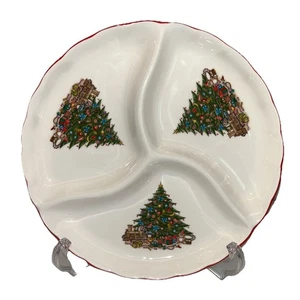 Christmas Tree Holiday 3 section Charcuterie, scalloped edge, Relish Tray  ￼ - Picture 1 of 7
