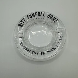 Vintage Ritz Funeral Home Advertising Cigarette Ashtray Mahanoy City Pa - Picture 1 of 5