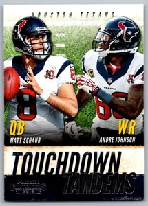 2013 Panini Contenders Touchdown Tandems Matt Schaub/Andre Johnson Houston - Picture 1 of 2