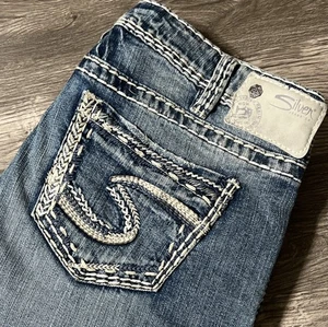 Silver Jeans Women’s Tuesday Low Baby Boot Thick Stitch Jeans SZ 30x33 (32x33) - Picture 1 of 14