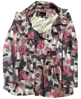 Cynthia Rowley Women's Small  pink and black Button Belt Tie Jacket Coat - Image 1 of 4