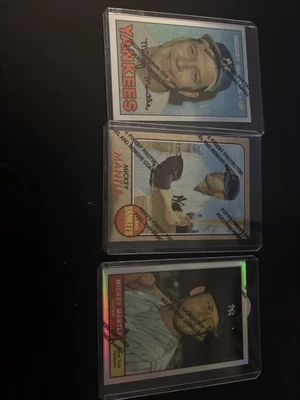 (3) Topps Mickey Mantle 1996 reimpresiones con revestimiento protector Foto 1 de 2