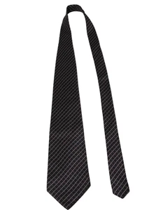 Corbata Polo Ralph Lauren negra con líneas moradas y crema 100 % seda hecha a mano - Imagen 1 de 5