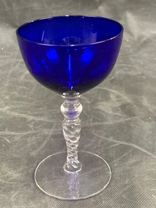 5 7/8" Morgantown Ritz Blue / Cobalt ChateAu Champagne Sherbet - 1930s - Bild 1 von 3