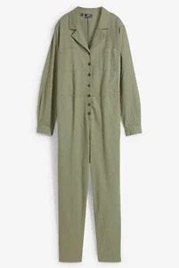 Leinen-Overall in 7/8 Länge Gr. 50 Oliv Damen Jumpsuit Hosenanzug Neu* - Bild 1 von 1