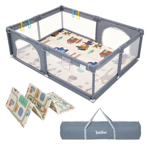 Baby Playpen with Mat, Large Baby Play Yard for Toddler, Bpa-Free, Non-Toxic, Sa - Picture 1 of 12