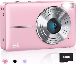1080P FHD Digital Camera for Kid, 44MP Point Shoot Digital Camera, 32GB 16X Zoom - Picture 1 of 7
