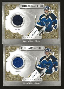 2 2020-21 Upper Deck Artifacts Threads of Time Ryan Miller Jersey Cards