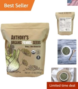 Organic Fennel Seeds 1.5 lb - Non-Irradiated, Gluten-Free, Non-GMO Quality - Picture 1 of 6