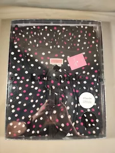 New Kate Spade 4 Piece Pajama Set Size XS Black With White And Pink Polkadot F1 - Picture 1 of 7