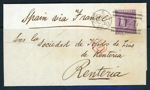 1869 Great Britain Sc#51 Plate 8 on Letter from Dundee to Renteria #8238