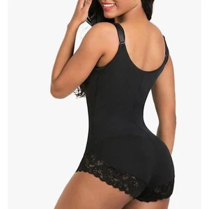 NEU ShaperX Bauchweg Shapewear Body schwarz Spitzenborte Reißverschluss vorne 2XL neu mit Etikett - Bild 1 von 8