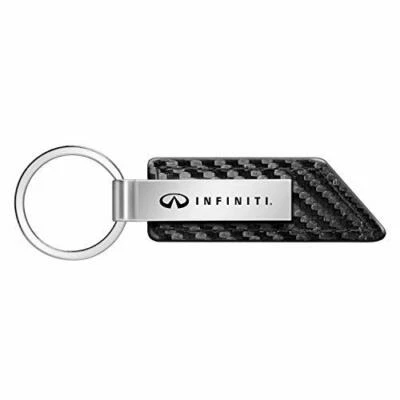 Llavero Infiniti Logo Fibra de Carbono Textura Correa Cuero PU Negro Foto 1 de 4