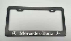 MARCO PLACA LICENCIA MERCEDES-BENZ GRABADO LÁSER ACERO INOXIDABLE NEGRO - Imagen 1 de 2