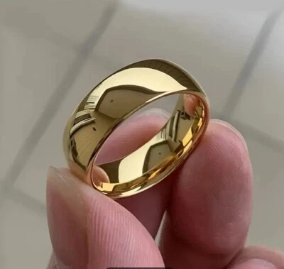 Anillo de titanio chapado en oro de 24 quilates de moda PANASH 11# - duradero, pulido... Foto 1 de 3