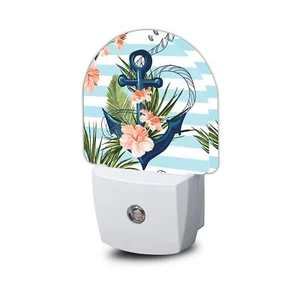 Anchor Night LightHibiscus Palm Leaves Plug-in Wall Led Night Lights Decor fo... - Picture 1 of 6