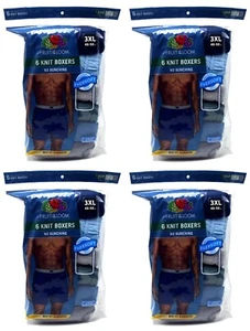 24 Blue Gray Green Knit Boxers 3XL 48-50 Inch Fruit Of The Loom 3EG 122-127 CM - Picture 1 of 6