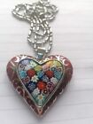 Hallmarked Silver With Semi Precious Stone And Glass Heart Pendent. RRP 163