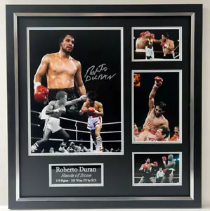 Roberto Durán World Champion Title Boxer Signed & Framed Photo Display + Cert - Picture 1 of 4
